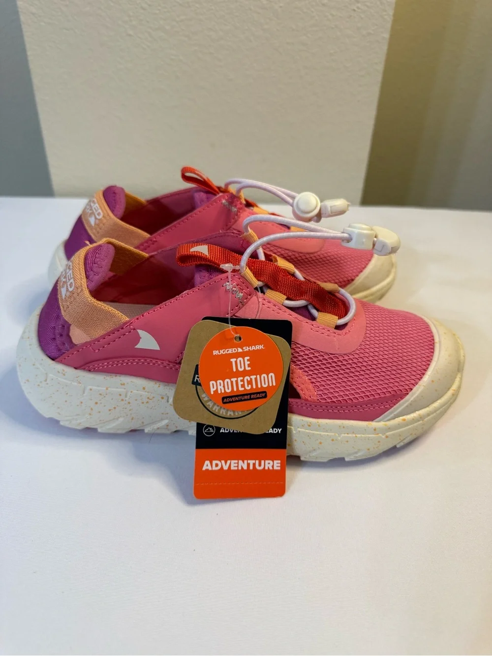 Rugged Shark Girls Pink Adventure Water Shoes Size 2 NWT